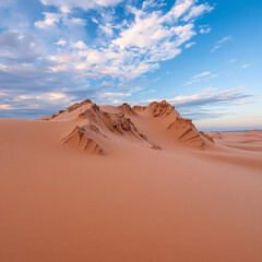 Fototapeta premium Surreal Dunes: An Ephemeral Fusion of Sand and Sky