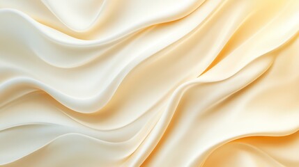 Obraz premium Creamy Beige Silk Fabric Draped Softly