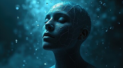 Obraz premium Fragmented Soul: A Shattered Figure in Darkness