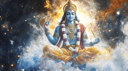 Generic Radiant Watercolor Scene Illustration Rich