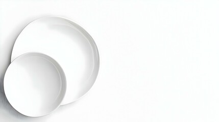 empty white plate isolated on white background