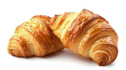 Freshly baked croissant isolated on white