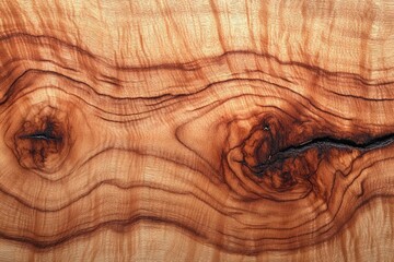 Naklejka premium Wood grain showcasing unique patterns and textures in a richly colored surface with knots and natural imperfections