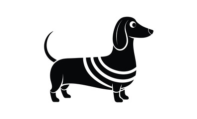 Dachshund dog silhouette, Dachshund dog, vector black silhouette 