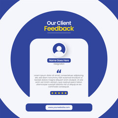 Creative Client feedback social media post. customer service feedback template. client testimonial design.
