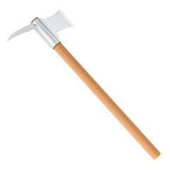 Pulaski Axe, wooden handle. 3D rendering isolated on transparent background