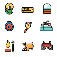 Line Art Icons of Everyday Objects for Design and Creative Use Cases