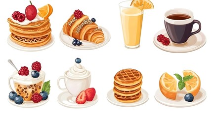 Healthy breakfast eating concept various morning