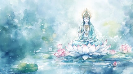 Generic Tranquil Watercolor View Surrounded Tara Celebrating