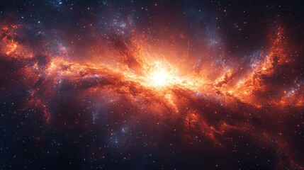Fototapeta premium Fiery Nebula: A Cosmic Dance of Light and Energy