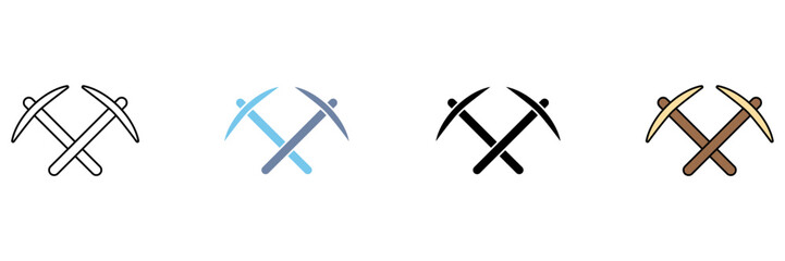 pickaxe concept line icon. Simple element illustration.
