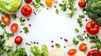 Vegetables on white background