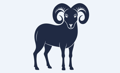 Ram black silhouette vector, wild ram black silhouette vector illustration  
