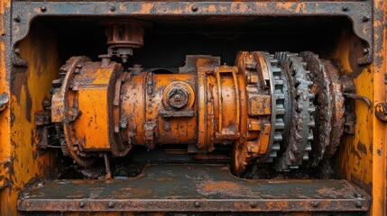 Rusty industrial machine transmission