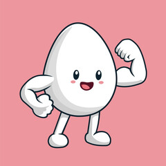 Cartoon illustration of muscular egg