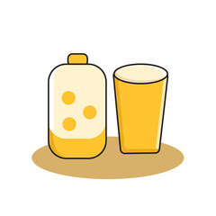 illustration of banana-flavored boba drink