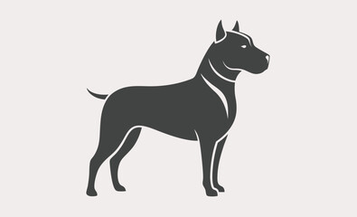 Staffordshire bull terrier silhouette, Staffordshire Bull Terrier dog Standing silhouette Design, Dog Clipart vector illustration in black and white   