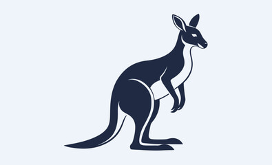 Kangaroo silhouette vector icon, kangaroo silhouette vector illustration, Black silhouette vector of kangaroo icon  