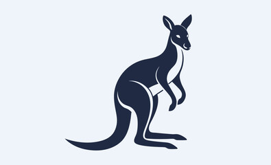 Kangaroo silhouette vector icon, kangaroo silhouette vector illustration, Black silhouette vector of kangaroo icon  