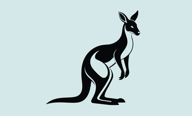 Kangaroo silhouette vector icon, kangaroo silhouette vector illustration, Black silhouette vector of kangaroo icon  