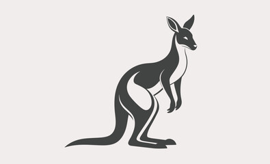 Kangaroo silhouette vector icon, kangaroo silhouette vector illustration, Black silhouette vector of kangaroo icon  