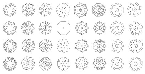 Elegant Geometric Symmetrical Ornament Collection