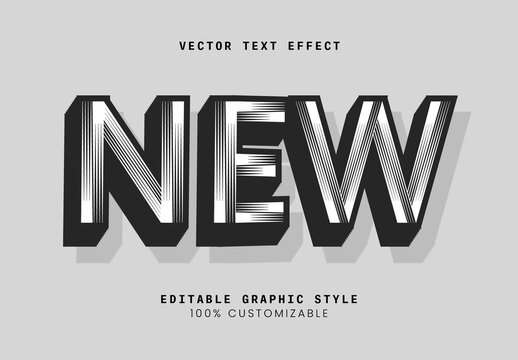 Black White Bold Striped Stylish 3D Text Effect