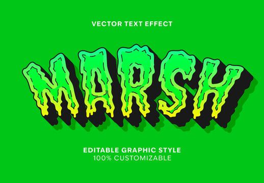 Green Yellow Bold Block Gradient Font Text Effect