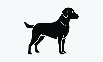 Labrador retriever dog silhouette, Labrador retriever dog breed black silhouette 