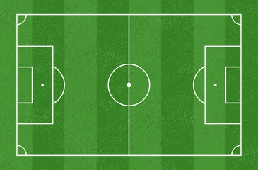 Football field. Soccer ground with green grass texture and frame. Vector illustration
