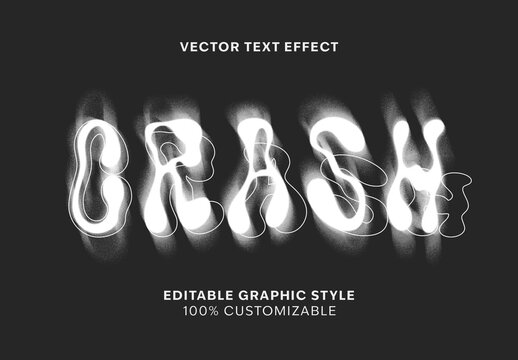 White Distorted Wave Noise Vibration Text Effect