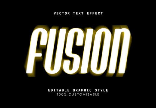 Wilte And Yellow Blured Font Glow Bold Text Effect