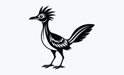 Roadrunner bird silhouette vector, roadrunner bird vector silhouette, roadrunner bird icon vector, roadrunner silhouette  