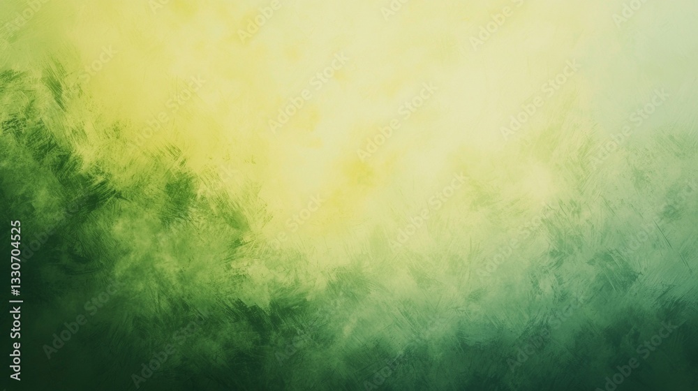 Poster green and yellow brushstrokes blend together, creating a textured gradient background, perfect for a