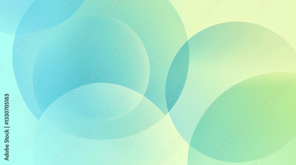 Poster soft gradient background featuring overlapping circles, creating a calming and modern abstract compo