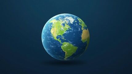 Fototapeta premium Realistic Earth Globe Illustration with Detailed Continent Features