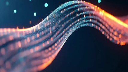 Digital data processing flowing over a dna strand with vibrant light effects, digital data processing over dna strand - Powered by Adobe