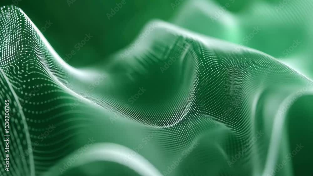 Aufkleber animating sound waves and frequency against a vibrant green background showcasing dynamic motion and