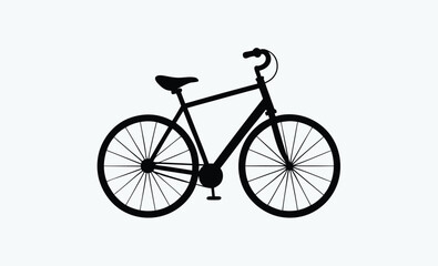 Fototapeta premium Bicycle vector silhouette icon, bicycle icon isolated on white 