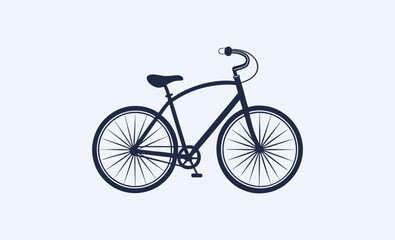 Bicycle vector silhouette icon, bicycle icon isolated on white  