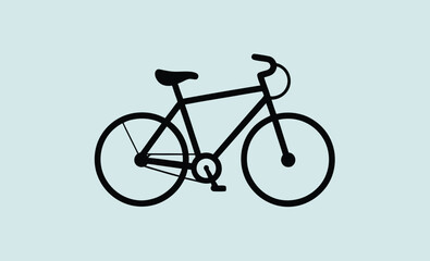 Bicycle vector silhouette icon, bicycle icon isolated on white  