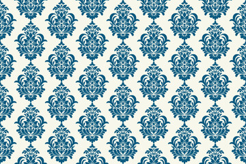 Damask seamless pattern vector background. baroque style pattern. Luxury textile. Graphic ornate pattern for wallpaper, fabric, packaging, wrapping. Damask floral ornament.