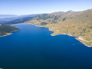 Obraz premium Summer view of Belmeken Dam, Rila mountain, Bulgaria