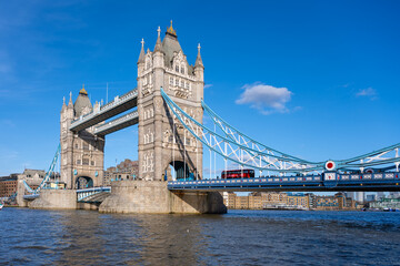 On a bright sunny day in London, Tower Bridge stands majestically over the River Thames. The iconic...