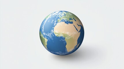 Fototapeta premium Colorful Earth Globe with Detailed Landmasses and Oceans