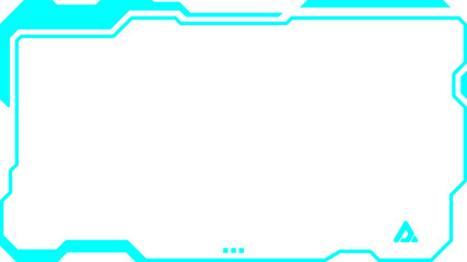 futuristic digital frame hud with neon blue light and a technology style © photostockatinat