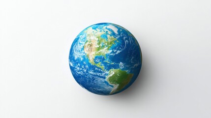 Fototapeta premium Realistic 3D Rendering of Earth Showing North and South America