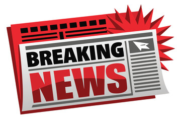 Dynamic announcement of breawg news in a bold vector illustration with striking colors and sharp design elements, exemplifying excitement and urgency