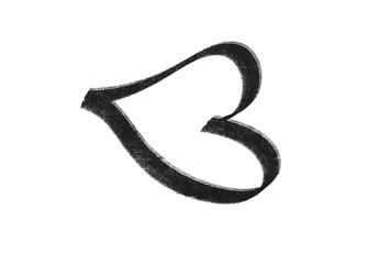 Black heart doodle illustration feeling sketch