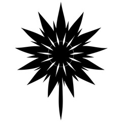 Blazing Star Flower Black Vector – Spiky Purple Bloom Design